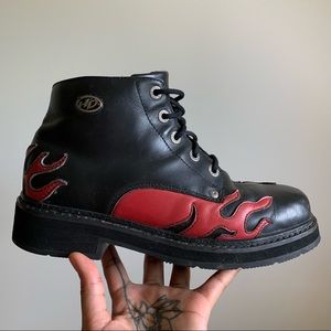 RARE Vintage Harley Davidson Flame Boots M8
